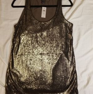 Ann Taylor gold sequin tank top